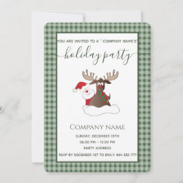 Plaid Santa rendier vakantie feest corporate Inv Kaart