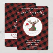Plaid Santa rendier vakantie feest zakelijk Kaart (Voorkant / Achterkant)
