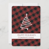 Plaid Santa rendier vakantie feest zakelijk Kaart (Achterkant)