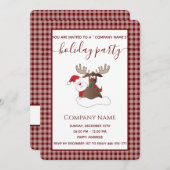 Plaid Santa rendier vakantie feest zakelijk Kaart (Voorkant / Achterkant)