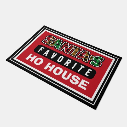 Plaid Santa's Favoriet Huis Grappige Kerstmis Deurmat (Schuin)