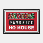 Plaid Santa's Favoriet Huis Grappige Kerstmis Deurmat (Voorkant)