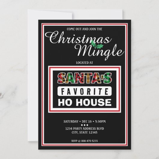 Plaid Santa's Favoriet Huis Grappige Kerstmis Kaart (Voorkant)