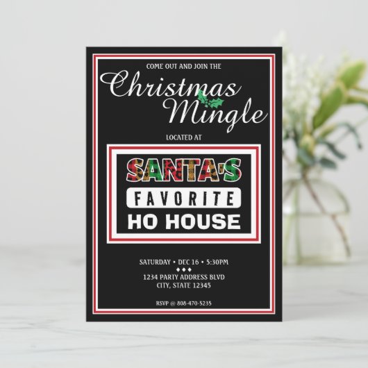 Plaid Santa's Favoriet Huis Grappige Kerstmis Kaart (Staand voorkant)