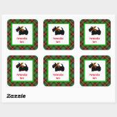 Plaid Scotty Dog Gepersonaliseerde Gift Vierkante Sticker (Vel)