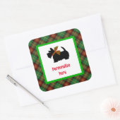 Plaid Scotty Dog Gepersonaliseerde Gift Vierkante Sticker (Envelop)