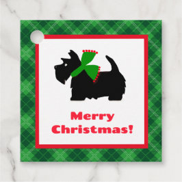 Plaid Scotty Hond Vrolijk Kerstcadeau Ideeën Bedankjes Labels