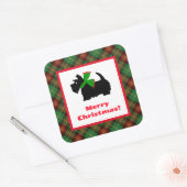 Plaid Scotty Hond Vrolijk Kerstcadeau Ideeën Vierkante Sticker (Envelop)