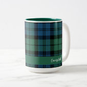 Plaid Script Custom Clan Campbell Tartan Tweekleurige Koffiemok (Voorkant rechts)
