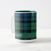 Plaid Script Custom Clan Campbell Tartan Tweekleurige Koffiemok (Voorkant links)
