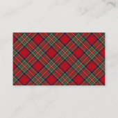 Plaid Script Elegante make-up artiest Tartan Visitekaartje (Achterkant)