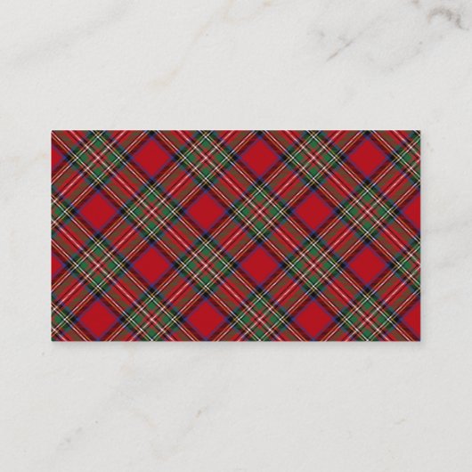Plaid Script Elegante make-up artiest Tartan Visitekaartje (Achterkant)