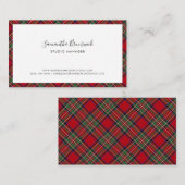 Plaid Script Elegante make-up artiest Tartan Visitekaartje (Voorkant / Achterkant)
