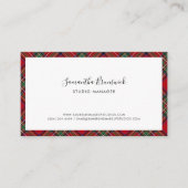 Plaid Script Elegante make-up artiest Tartan Visitekaartje (Voorkant)