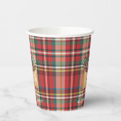 Plaid Script Kerst Custom Familie Rustiek Papier Papieren Bekers (Links)