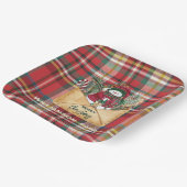 Plaid Script Kerst Custom Familie Rustiek Papieren Bordje (Gebogen)