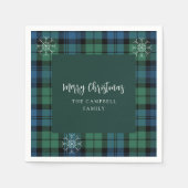 Plaid Script Sneeuwvlokken Campbell Tartan Papier Servet (Voorkant)