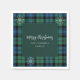 Plaid Script Sneeuwvlokken Campbell Tartan Papier Servet