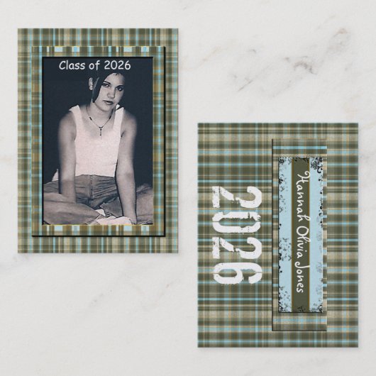 Plaid Senior Klasse van 2010 Fotokaarten Contactkaartje (Voorkant / Achterkant)