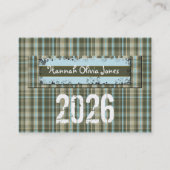 Plaid Senior Klasse van 2010 Fotokaarten Contactkaartje (Achterkant)