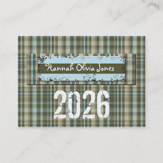 Plaid Senior Klasse van 2010 Fotokaarten Contactkaartje (Achterkant)