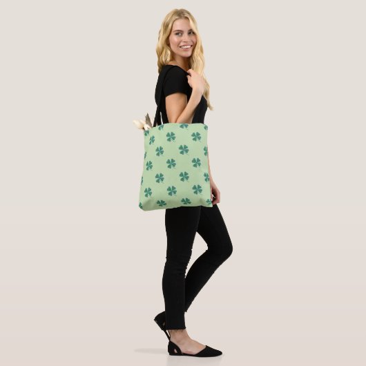 Plaid Shamrock 4-leaf Clover Pattern Tas (Op model)