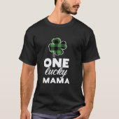 Plaid Shamrock One Lucky Mama T-shirt (Voorkant)