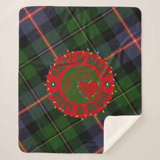 Plaid Sherpa Blanket Merry & Bright Sherpa Deken (Voorkant)