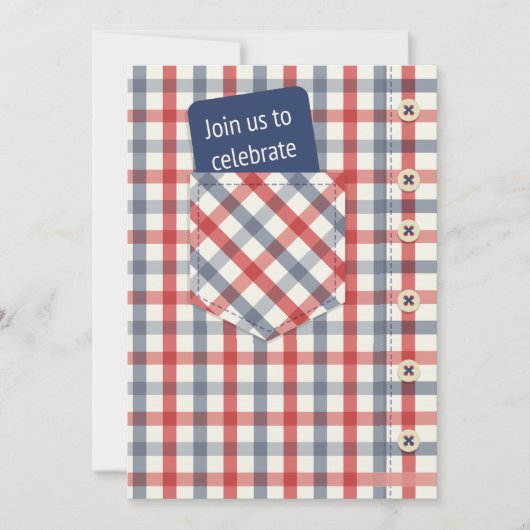 Plaid Shirt Invitation Kaart (Voorkant)