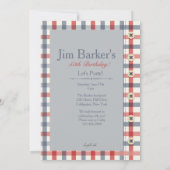 Plaid Shirt Invitation Kaart (Achterkant)