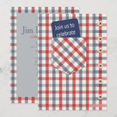 Plaid Shirt Invitation Kaart (Voorkant / Achterkant)