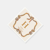 Plaid Sinaasappel Blauw Monogram Gepersonaliseerde Servet (Hoek)