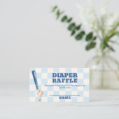 Plaid Slugger Baseball Diaper Raffle Baby Shower  Informatiekaartje (Staand voorkant)