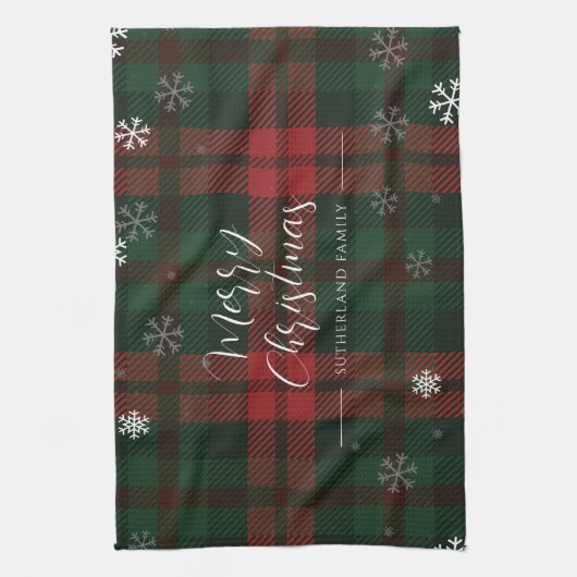 Plaid Sneeuwvlokken Patroon Gepersonaliseerde Kers Theedoek (Verticaal)