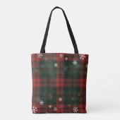 Plaid Sneeuwvlokken Patroon Kerstmis Vakantie Fami Tote Bag (Achterkant)