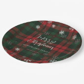 Plaid Sneeuwvlokken Patroon Kerstmis Vakantie Part Papieren Bordje (Gekanteld)