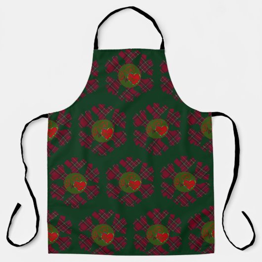 Plaid Snowflake Apron Schort (Voorkant)