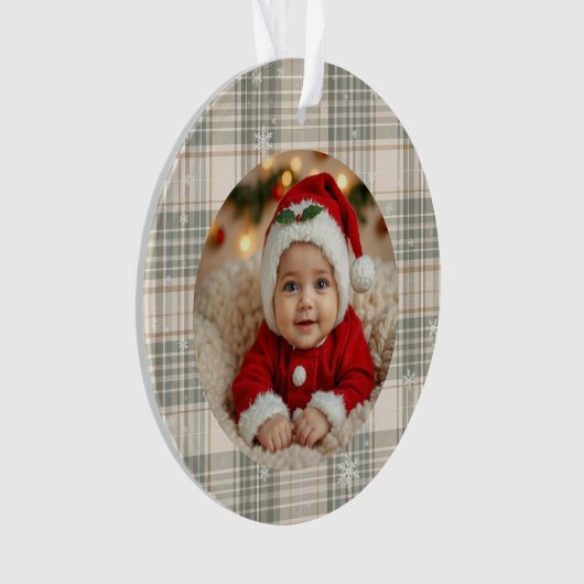 Plaid Snowflake Family Keepsake Ornament (voorkant)