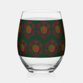 Plaid Snowflake Glassware Wijnglas Zonder Voet (Achterkant)
