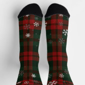 Plaid Snowflakes Rustic Winter Christmas Tartan Sokken (Top)