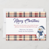 Plaid Snowman Photo Template Christmas Feestdagenkaart (Voorkant)