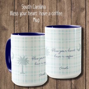 Plaid South Carolina Mok met Palm Tree en Moon