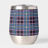 Plaid Steelloze Wijnbeker – Blauw & Lavendel (Voorkant)