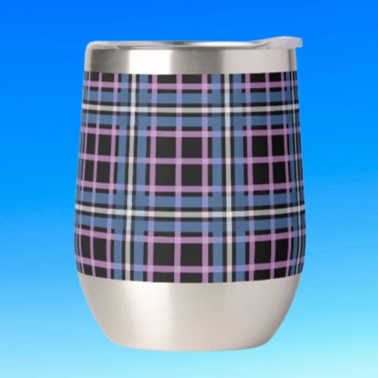 Plaid Steelloze Wijnbeker – Blauw & Lavendel