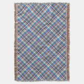 Plaid Stof Print Grijs Blauw Geruit Patroon Deken (Voorkant Verticaal)