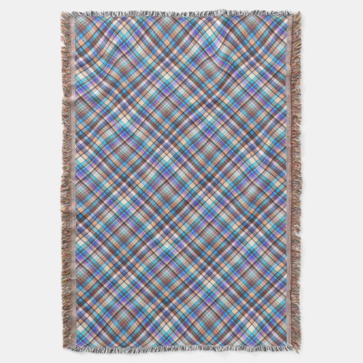 Plaid Stof Print Grijs Blauw Geruit Patroon Deken (Voorkant Verticaal)