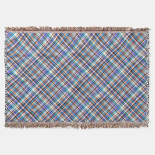 Plaid Stof Print Grijs Blauw Geruit Patroon Deken (Voorkant)