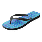 Plaid Stof Textuur Blauwe Strepen Patroon-43657 Teenslippers (Schuin)