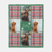 Plaid Stripe Squiggle Pet Vier Foto Grid Fleece Deken (Voorkant)