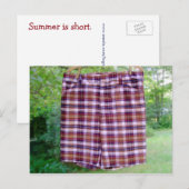 Plaid Summer SHORTs Briefkaart (Voorkant / Achterkant)